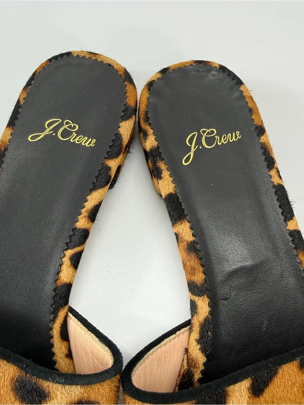J. Crew Abbie Slide Sandals In Leopard Calf Hair Women’s Size 8.5 - Picture 7 of 10